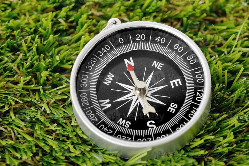 En kompass använder sig av jordens magnetfält för att orientera sig